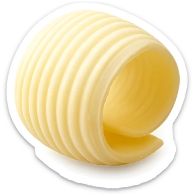 realistic butter curl, soft yellow sticker