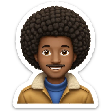 A man with an Afro sticker