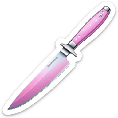 Pink ombre knife with glitter sticker
