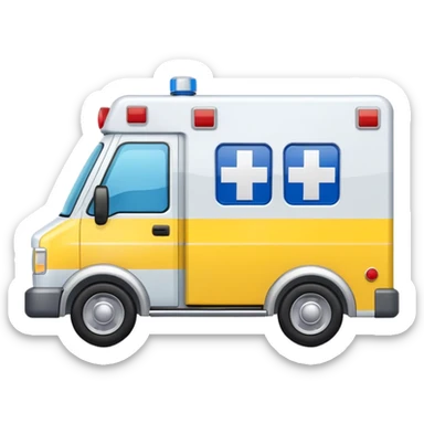 Grey and blue and yellow box ambulance  sticker