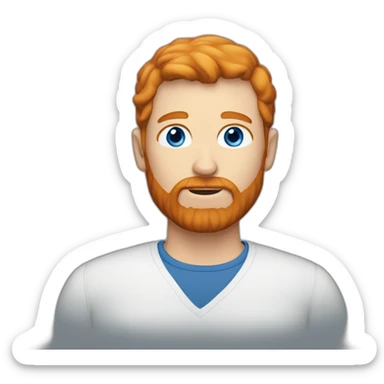 man with ginger hair beard and blue eyes sticker