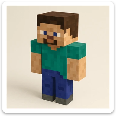 blocky Minecraft character in general style sticker