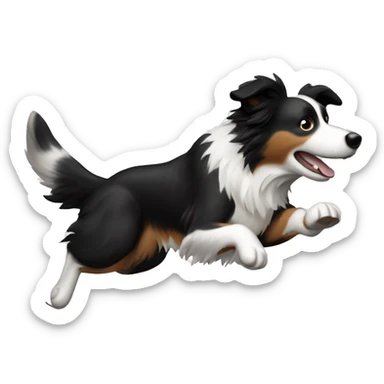 border collie jumping anvil sticker