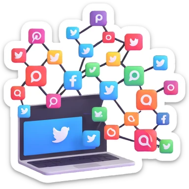 connecting social media accounts, SNS platform integration sticker