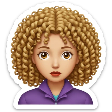 Mujer cabello crespo con cara de desprecio  sticker