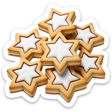 Linzer cookies with a star in the center sticker