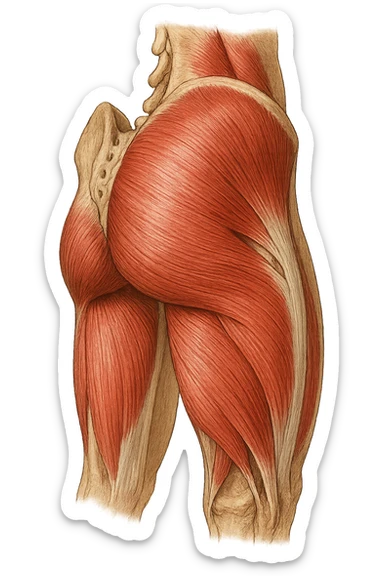 muscoli del gluteo senza scritte sticker