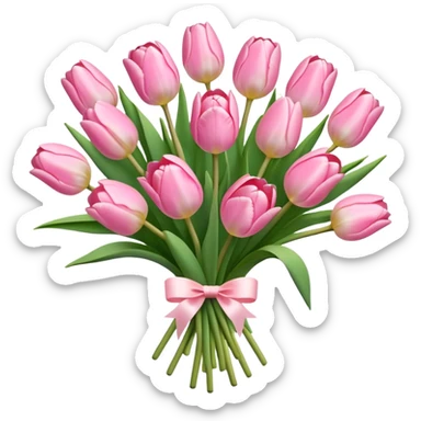 pastel pink tulip bouquet sticker