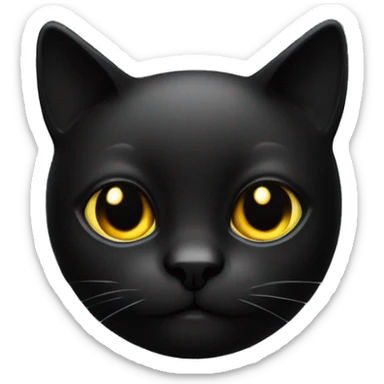 Head lovely Black cat black background sticker