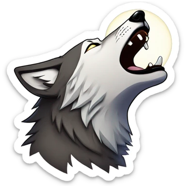 alpha wolf howling at the moon sticker