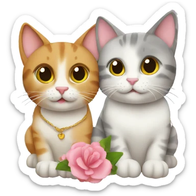 two cats on their honeymoon sticker
