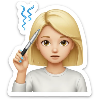 Blonde girl hitting dab pen  sticker