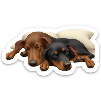 Two sleeping Dobermans sticker