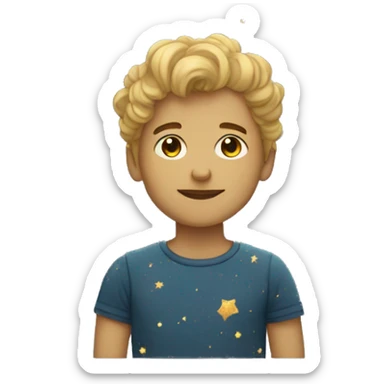 Person wearing t shirt filled with vintage detailed golden stars galaxies celestial sticker