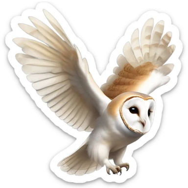 Barn owl flapping its wings sticker