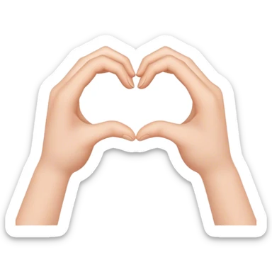 Two hands making a heart sign sticker