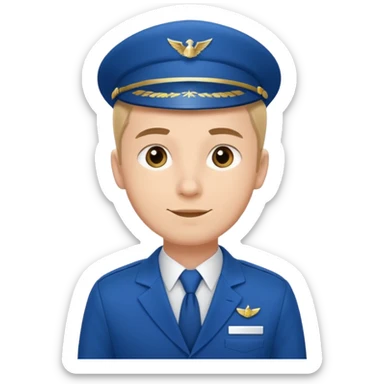 A calm male flight attendant demonstrating instructions with confident sticker