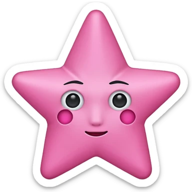 Pink star without a face sticker
