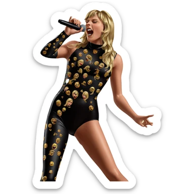 blonde girl singing in bodysuit sticker