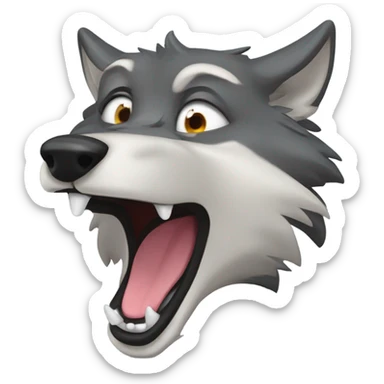 Wolf howling sticker
