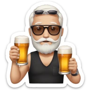 Drink holders with hat white hair white bearded  tatoo guy sticker