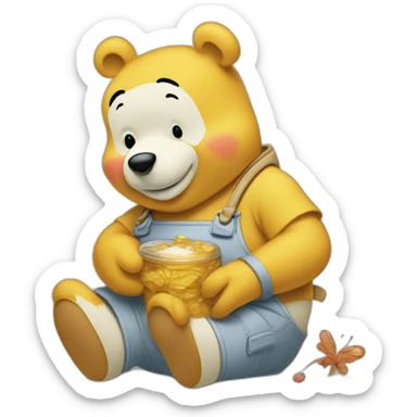 Winnie-xi-pooh with miel sticker