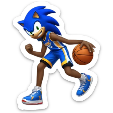 Sonic qui joue au basketball sticker
