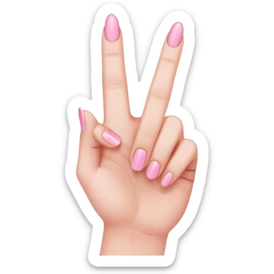 pink middle finger with french tips sticker