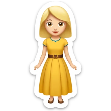 gözlük takan, dövmeli ve elinde kahve tutan, yaz kıyafetli bir kadın. kıyafeti sarı olsun sticker