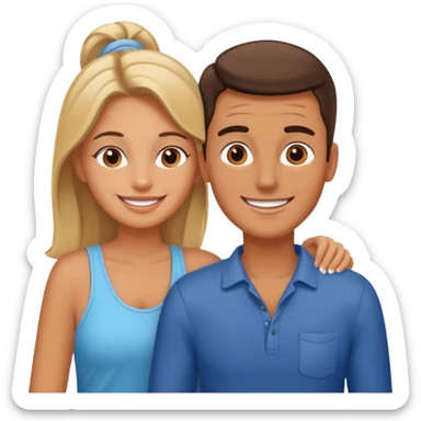 crea una pareja de jovenes disfrutando de un hotel sticker