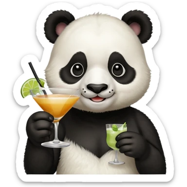 Panda drinking Tito’s  sticker