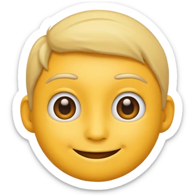 create an emoji of face facing straight forward but looking to the side only with its eyes sticker