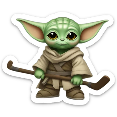 Baby yoda hockey sticker