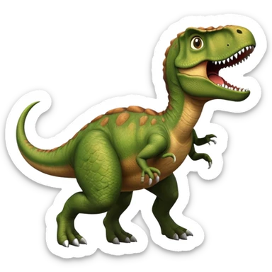 Dinosaur running from trex sticker