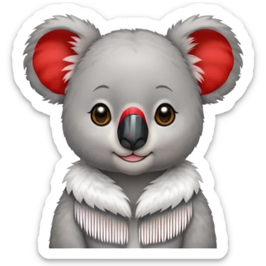 Koala with red earrings sticker