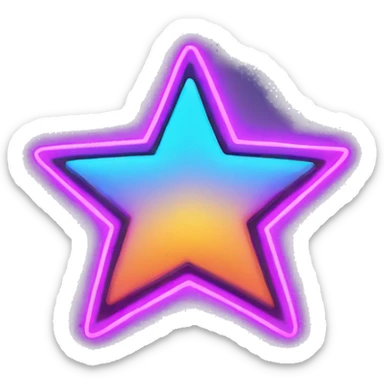 neon star  sticker