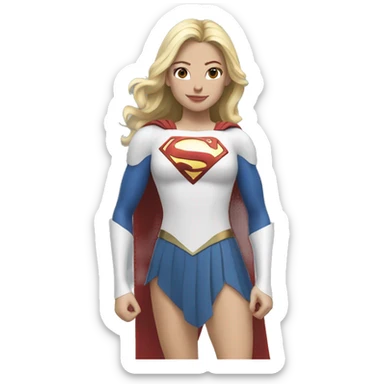 supergirl in white sticker