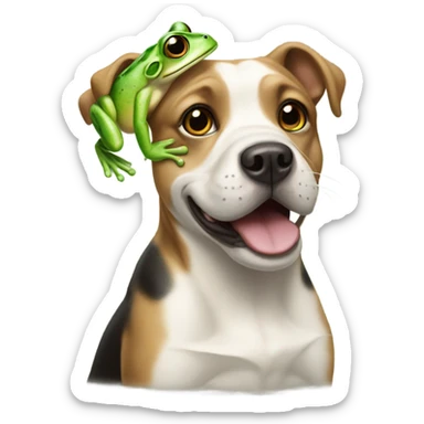 Dog and frog mixture sticker