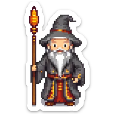 old Chinese wizard sticker