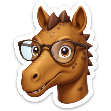 Dinosaur with glass on in a horse sticker
