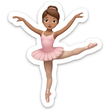 brown hair girl doing ballet sticker