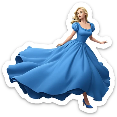blonde girl in blue dress sticker