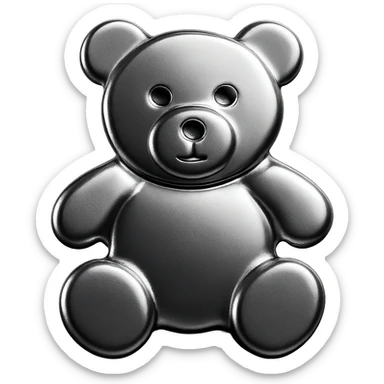 gold teddybear, metallic, shiny, icon sticker