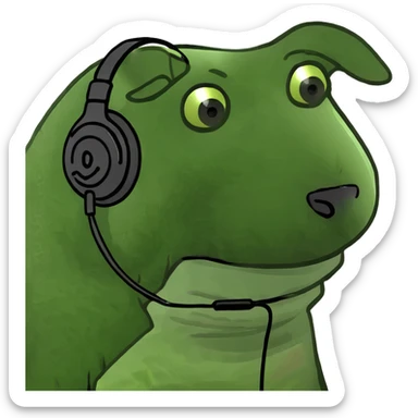 Dog with headphones sticker
