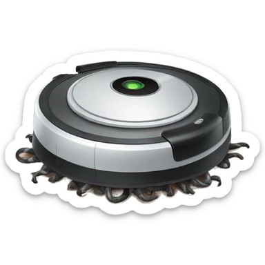Evil Roomba vacuum with horns  sticker