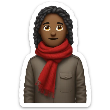 thick red scarf sticker