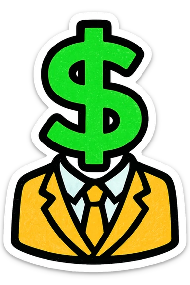 dollar sign, professional style, green gold and white color scheme, bold and clear, suitable for digital use sticker