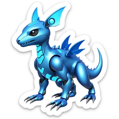 Modern Cyber Lombax-Fakémon-creature, full body sticker
