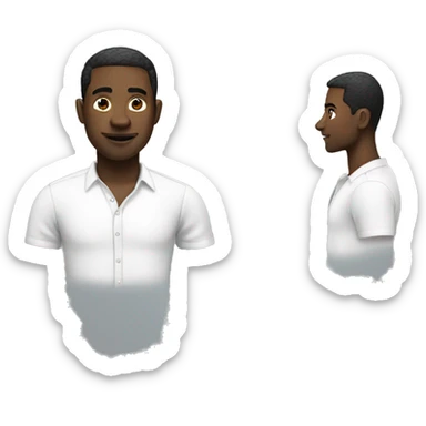  black man with twist and white shirt sticker