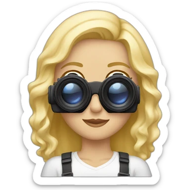 blonde white female photographer sticker